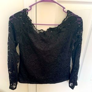 Ambiance lace slightly off the shoulder blouse